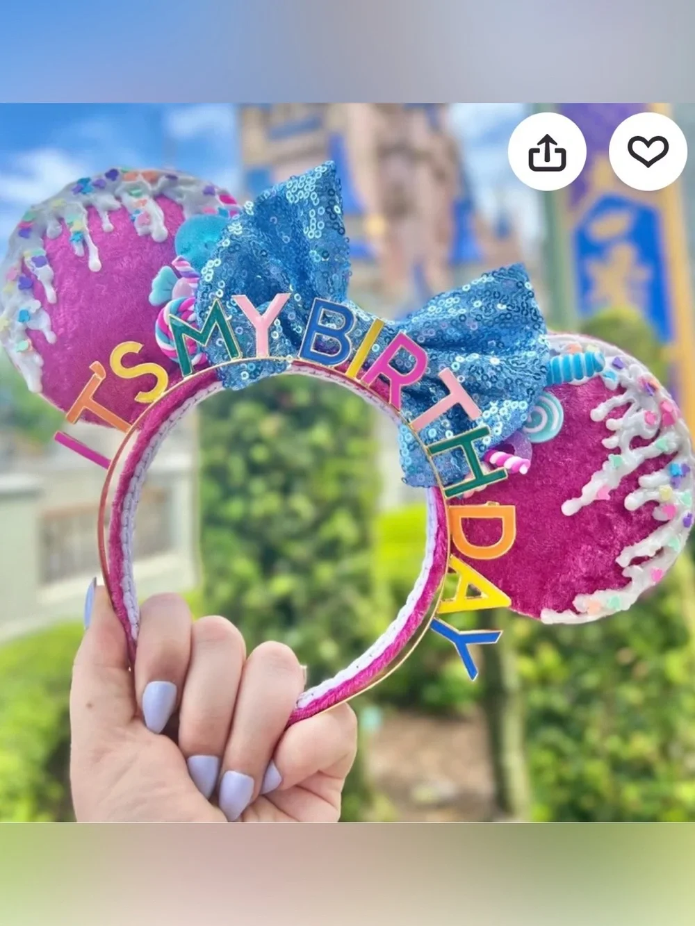 Etsy Castle Cake Birthday Mickey Disney Ears, unworn